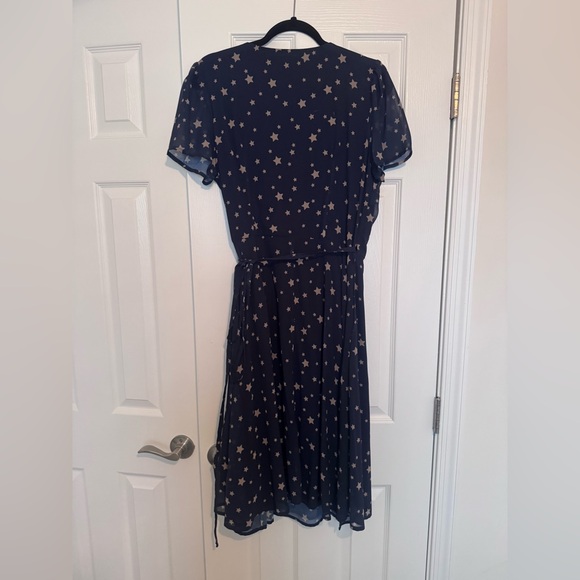 eShakti Navy Star Pattern Midi Dress - Picture 2 of 4